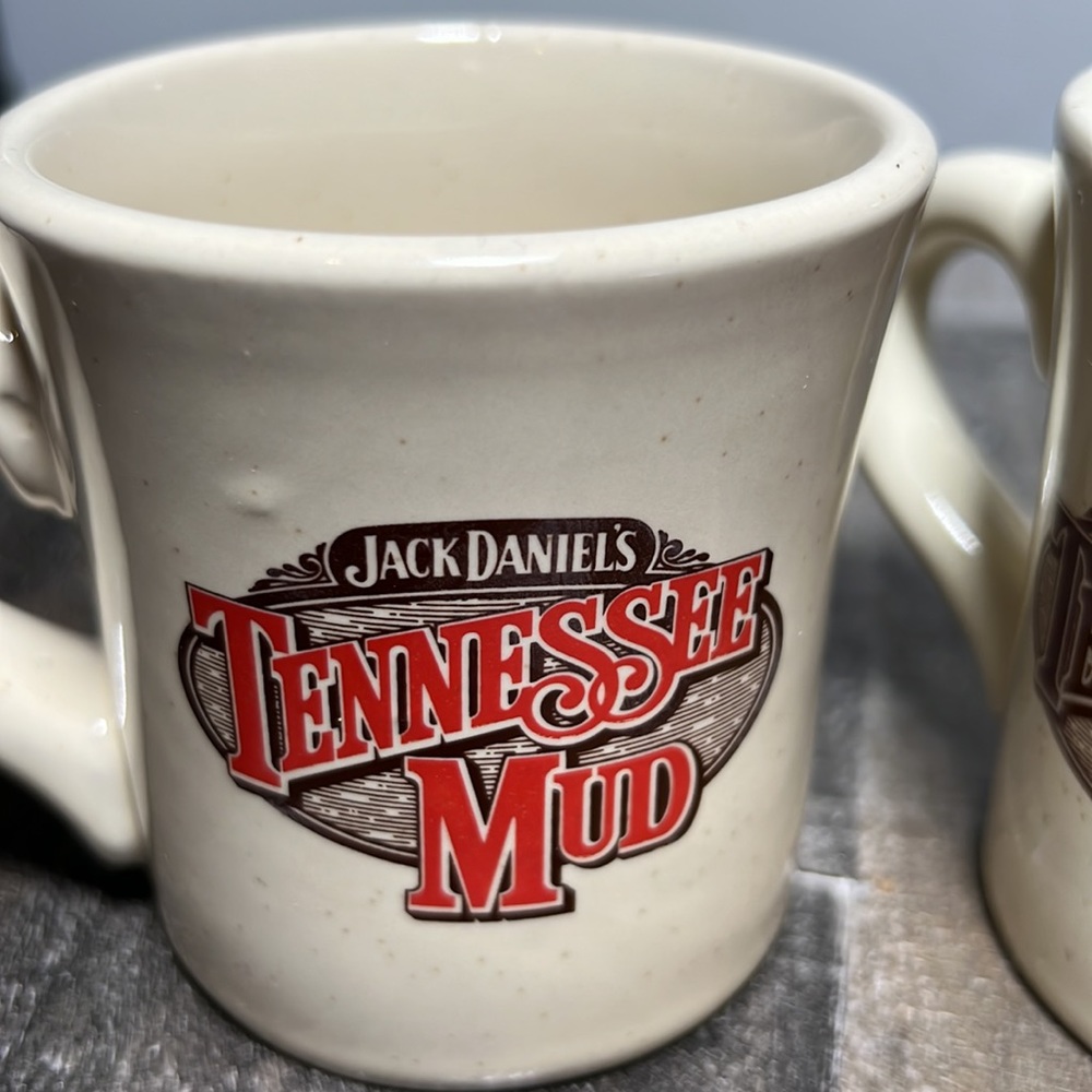 Vintage Jack Daniels Tennessee Mud Stoneware Recipe Coffee Mug Set of 2 - Picture 2 of 6